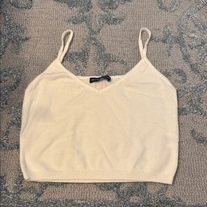 Brandy Melville Cream Fitted Crop Camisole